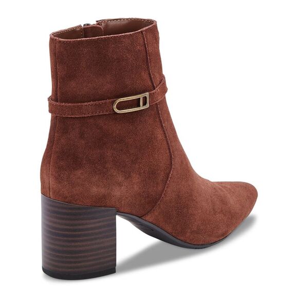 AQUA COLLEGE Womens Brown Padded Tatum Almond Toe Block Heel Zip-Up Booties 10 M - Picture 3 of 4